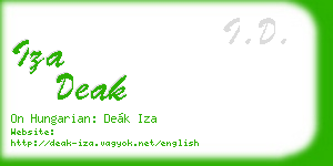 iza deak business card